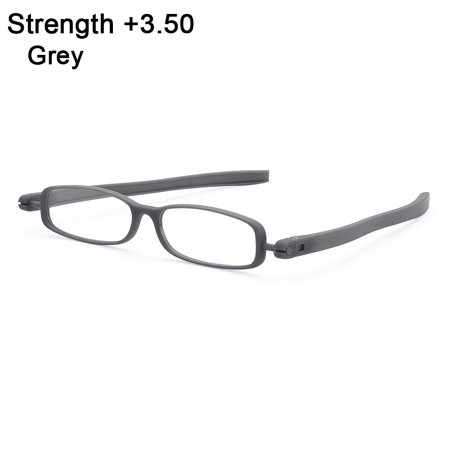 Women Men Light weight Reading Computer Vision Care Folding Reading Glasses Presbyopia Eyeglasses Eyewear 360 degree Rotation GREY STRENGTH +3.50