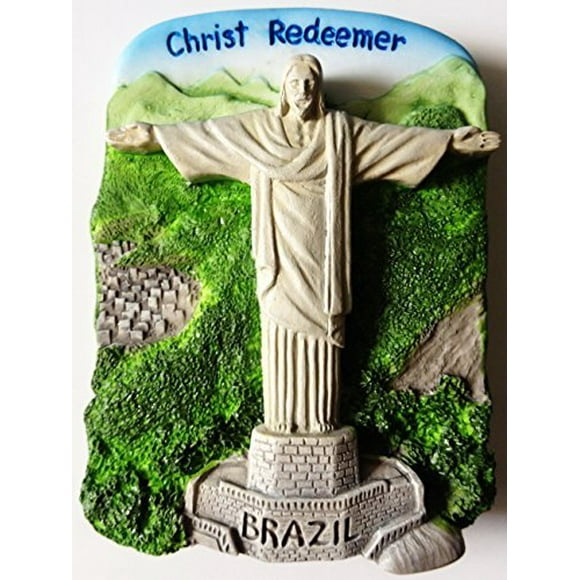 Christ Redeemer Rio De Janeiro Statue Brazil Resin 3D fridge Refrigerator Thai Magnet Hand Made Craft. by Thai MCnets