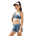 thumbnail image 2 of Conairie Tankini Sets for Girl Two Piece Solid Color Sleeveless Tops and Bottom Bathing Suit Outfit Swimsuit Summer Beach Adjustable Straps Swimwear Navy 9-10 Y, 2 of 6