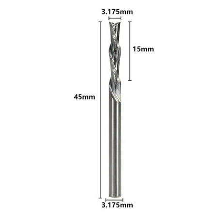 

1/8 Shank 2 Flutes Solid Carbide Down cut Spiral End Mill Cutter CNC Router Bit