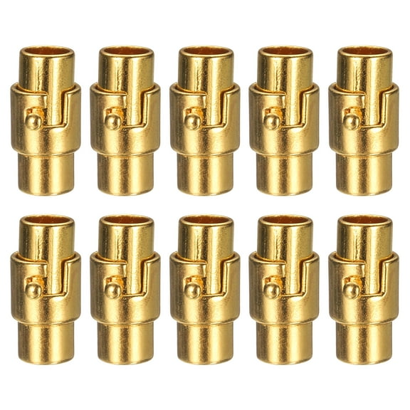 10pcs Leather Cord End Clasp 6mm Hole Magnetic Cord End Caps Closures Leather Bracelet Buckle for Jewelry Making DIY Supplies Crafts, Gold