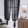 thumbnail image 2 of Cortinas transparentes suaves con bolsillo para barra que debilitan la luz solar Oso de Fresa Juego de 2 paneles 52 pulgadas de ancho x 84 pulgadas de largo Negro, 2 of 5