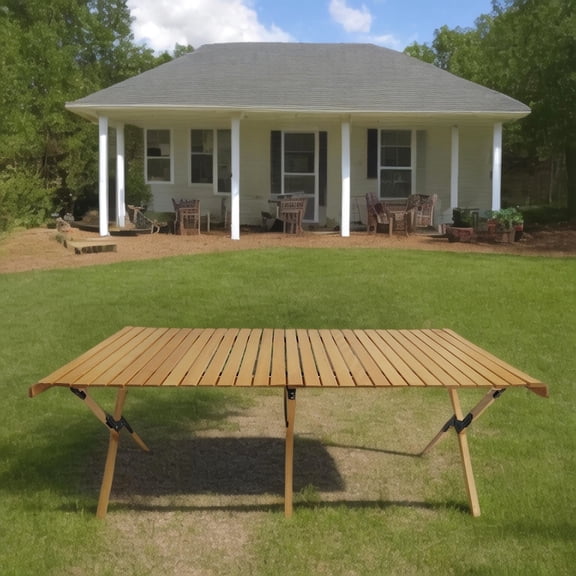 Solid Wood Foldable Table / Ideal for Camping, Picnic and Home Patio