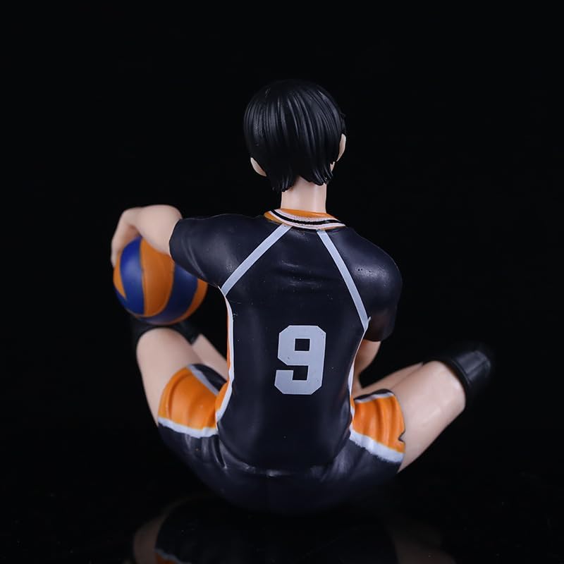 Newly Hinata Shoyo Figure Kageyama Tobio Figure Sitting Anime Figures 18cm/7.1inch Handmade PVC Game Character Model Decoration Craft Gift (b)