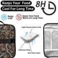 thumbnail image 4 of Camo and Leaf Black Pattern Insulated Lunch Bag with Shoulder Strap and Bottle Holder,Bento School Lunch Bag Box,11x9.5x3.5 Inches, 4 of 5