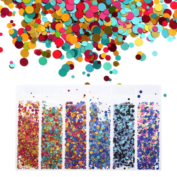 Uxcell PET Colors Round Chunky Glitters Resin Epoxy Accessories Crafts Sequins Decor 1 Set