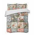 thumbnail image 2 of Quilts Twin XL Size, Elegant Spring Floral Soft Comforter Bedding Set for Bed, Farmhouse Summer Botanical Plaid Lightweight Quilted Bedspread with Pillow Cover(2 Pieces) for All Season, 68x98 Inch, 2 of 6