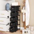 thumbnail image 6 of Gymax Slim Dresser w/ 5-Drawer Anti-tip Kits Space-Saving Chest of 5 Fabric Drawers, 6 of 10