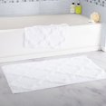 thumbnail image 2 of Lavish Home 100% Cotton 2 Piece Trellis Bathroom Mat Set - White, 2 of 10