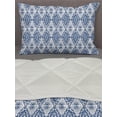 thumbnail image 3 of Blue and White Comforter & Sham Bedding Set, Abstract Tie Dye Effect Ikat Shibori Pattern in Bohemian Fashion, 3 pcs Duvet Set Microfiber Filling Quilt, 5 Sizes, Navy Blue and White, by Ambesonne, 3 of 4