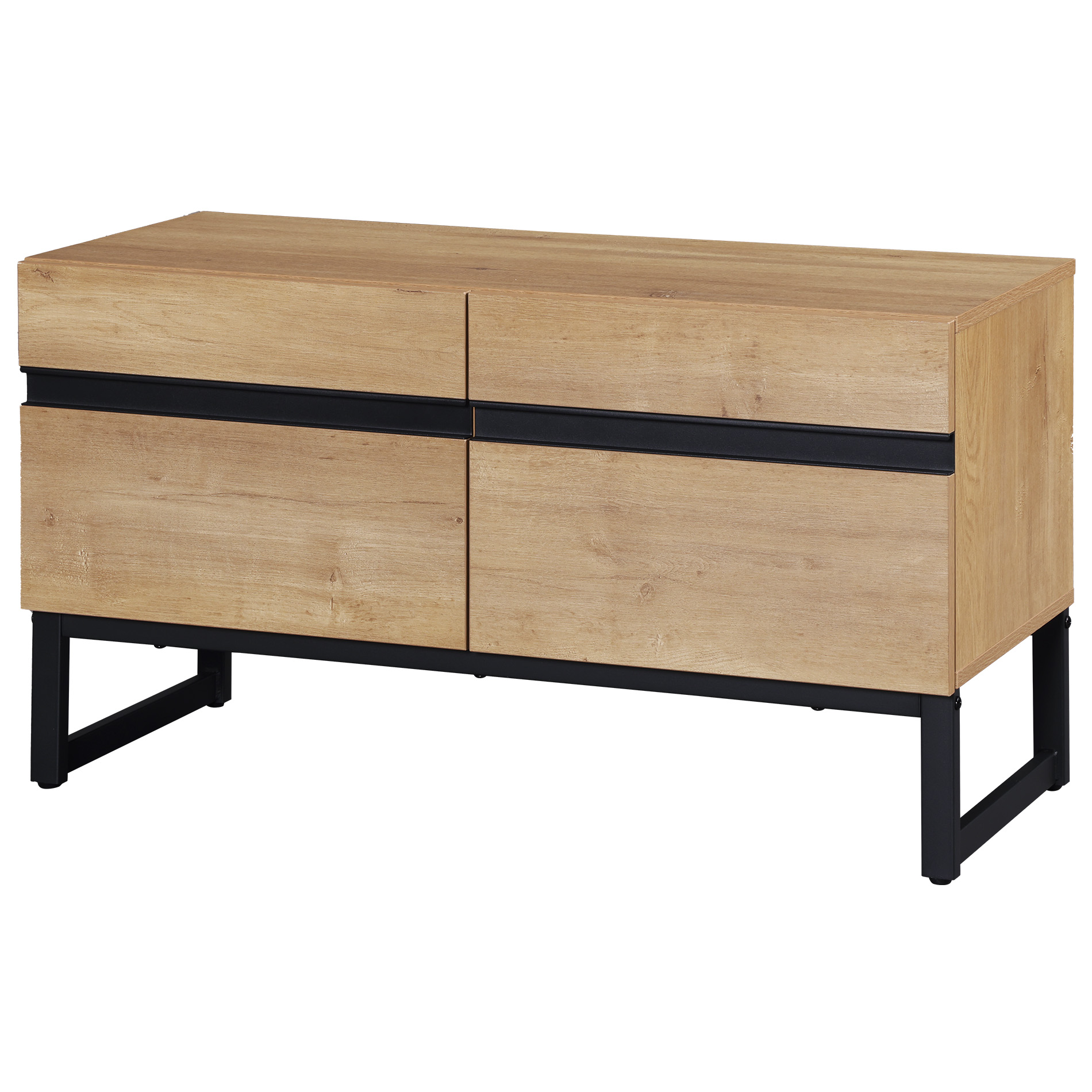 Modern TV Stand for TVs up to 50 inch, Entertainment Center TV Console with Storage Cabinets and Metal Base,Media Console for Living Room