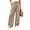 Khaki, variant on Hulanddfd Women's Pants Solid Double-Pocket Elastic-Waist Athletic Sweatpants Army Green Size 2XL