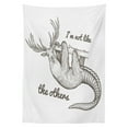 thumbnail image 3 of Ambesonne Sloth Tablecloth Rectangular Table Cover, Funny Unusual Animal Drawing, 60"x84", Grey Black White, 3 of 4