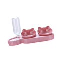 thumbnail image 3 of Cuencos triples para gatos, cuencos elevados e inclinados para agua y comida, suministros para mascotas, bebederos automáticos para exteriores, Rosa Rojo, 3 of 9