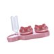 thumbnail image 3 of Cuencos triples para gatos, cuencos elevados e inclinados para agua y comida, suministros para mascotas, bebederos automáticos para exteriores, Rosa Rojo, 3 of 9
