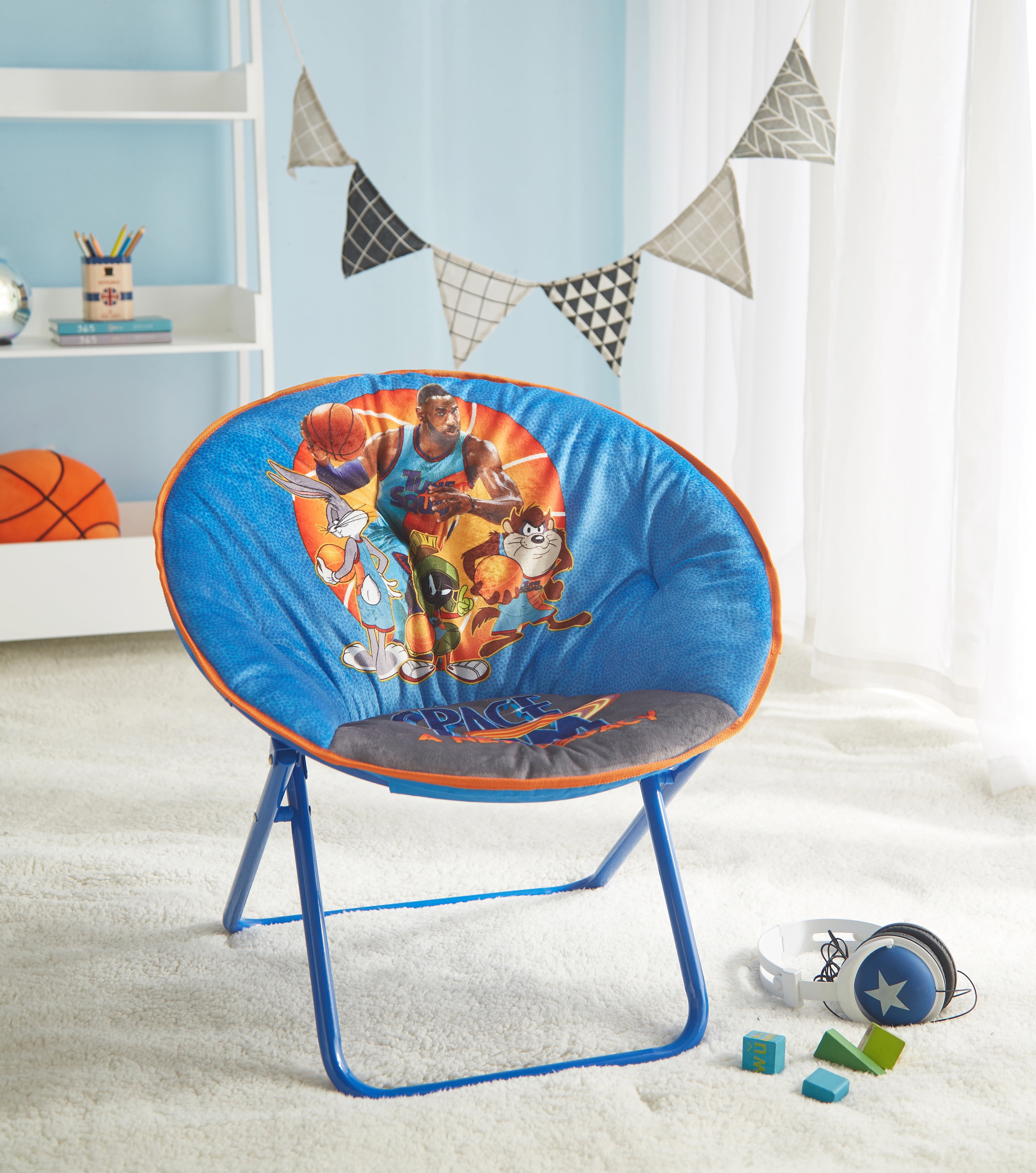 Space Jam 2 Lebron James Folding Saucer Chair, Blue