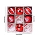 thumbnail image 3 of Adornos navideños, regalos navideños, 9 bolas navideñas rojas y blancas para árbol de Navidad, adornos navideños, bolas decorativas para árbol de Navidad., 3 of 6