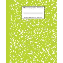 School Essentials Marbled Composition Notebook: Green Marble Wide Ruled Paper Subject Book, Book 10, (Paperback)