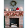 thumbnail image 6 of Christmas Mantel Scarf Fireplace Decorations for Living Room, Xmas Ice Cream Pine Leaves Red Beige Striped Fireplace Mantel Scarf Cover Runner for Halloween/Thanksgiving/Christmas Decor 70"x17", 6 of 6