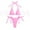 Pink, variant on Shiny Diamond Bikini Set Women Triangle V Neck Halter Push Up Two Piece Beach Swimsuit Sparkly Textured Cheeky Bottom