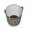 thumbnail image 3 of Balery Hawaii Palms Round Laundry Basket with Handles Waterproof Freestanding Laundry Hamper for Clothes Toys in the Dorm and Family-Small, 3 of 8
