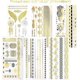 thumbnail image 3 of 12 Sheets Flash Gold Temporary Tattoo Kit Sticker Metallic Tattoo Stikers Fake Waterproof Glitter Tattoo Sticker, 3 of 5
