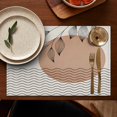 thumbnail image 4 of Brown Boho Abstract and Plant Pattern Summer Placemats Table Placemats Set Of 6-Linen Kitchen Washable Placemats Table Mats 11.8"x17.7" Non-Slip Heat Resistant, 4 of 5
