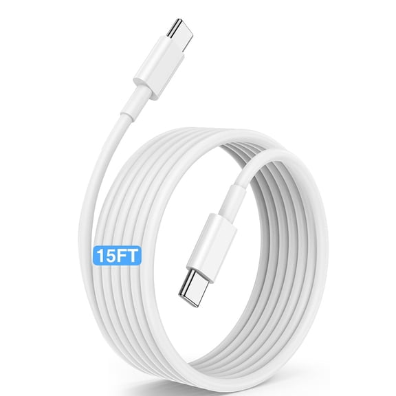 USB C to C Fast Charger Cable 15ft, Long Type C to USB C Charging Cord Wire for iPhone 17 Pro Max/17 Air/16 Pro/15 Plus,MacBook Pro 2021/2020/2019/2018,iPad 12.9/11 inch/Mini/Air,Samsung Galaxy