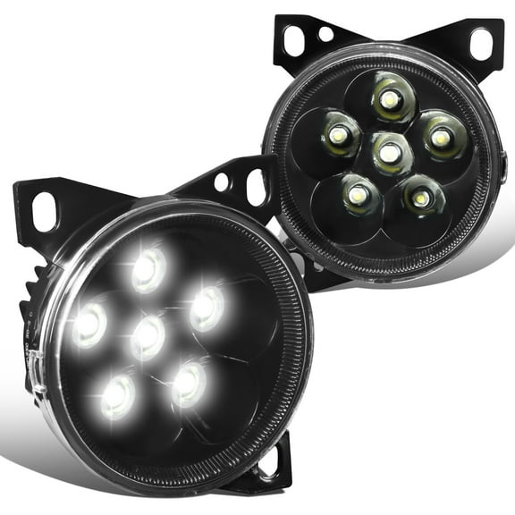 DNA Motoring FL-HAY-013-BK For 2008-2020 Kenworth T660 Peterbilt 579 587 Black Housing Full LED Flower Pattern Fog Lights