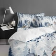 thumbnail image 4 of Christmas Snowman King Size Comforter Set, Blue Tree Eucalyptus Leaves Watercolor Soft Bedding for All Seasons, 4 Pcs Bed Set with 1Comforter (90"x106") ,1 Sheet(94"x116"), 2 Pillowcases (19"x35"), 4 of 7