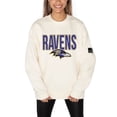 thumbnail image 2 of Women's Gameday Couture  Cream Baltimore Ravens Premium Fleece Oversized Drop Shoulder Pullover Sweatshirt, 2 of 5