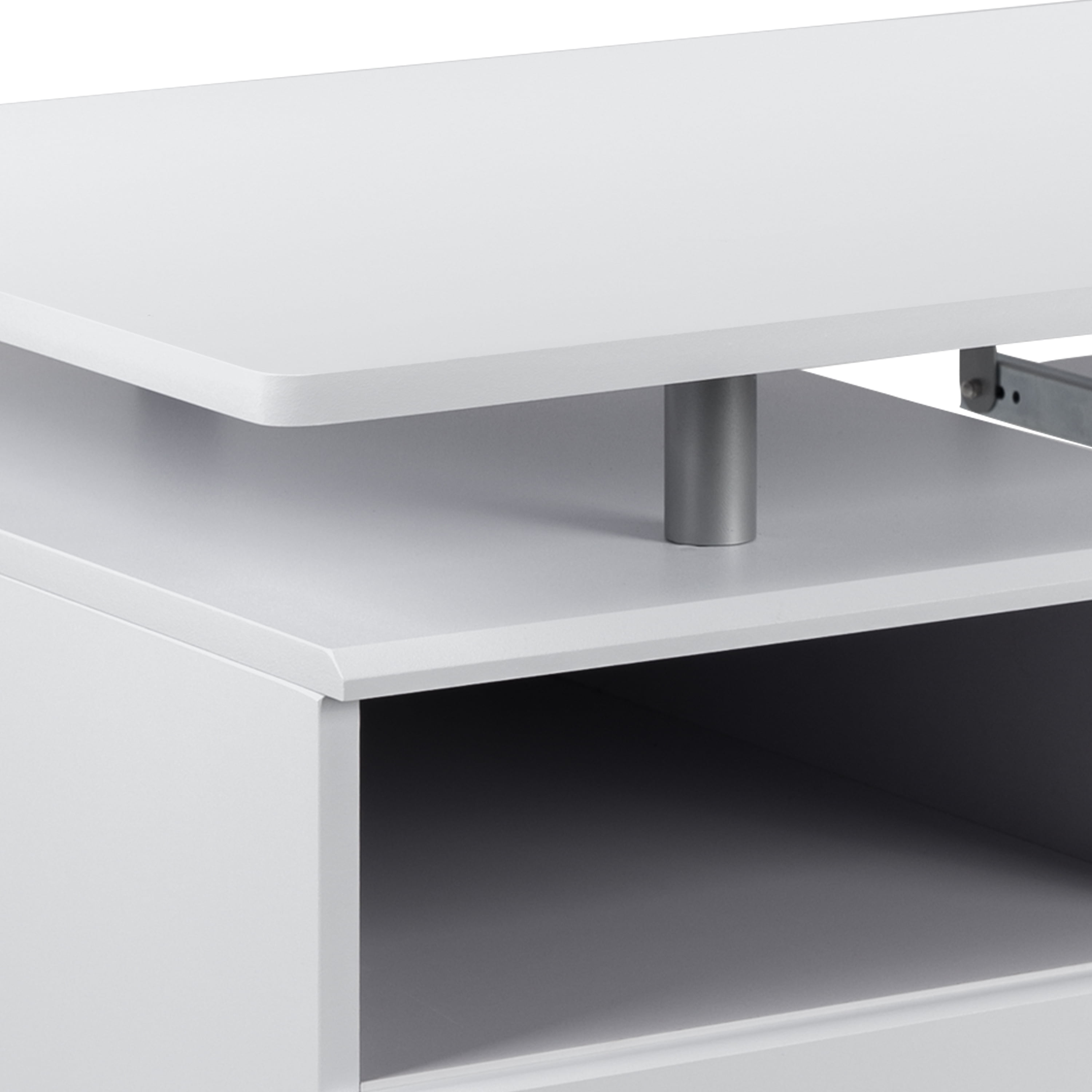 Emma + Oliver White Desk with Three Drawer Single Pedestal and Pull-Out Keyboard Tray
