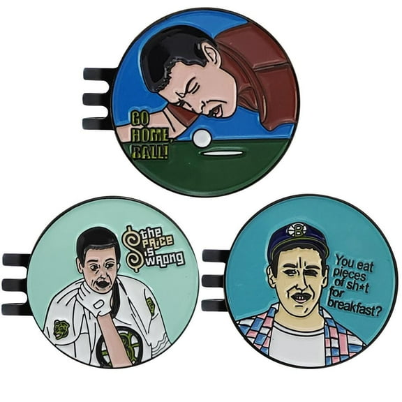 New Funny 3 Counts Golf Ball Marker with Hat Clip Accessories for Men Women Golf Gadgets For Boys Girl Kids Golfer Gift