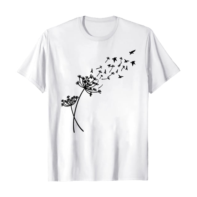 Nouveaux et Tendances T-Shirts Graphiques Uooqdmx pour Femmes, Hauts Floraux pour Femmes, Mode Plage pour Femmes, Mignons Col Rond Tournesol Graphique Décontracté Imprimé, Hauts de Printemps pour Femmes 2025, Blanc TG