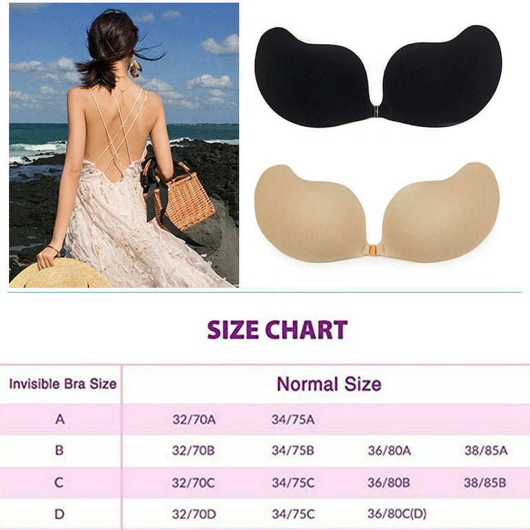 STTOAY Self Adhesive Invisible Bra Push Up Backless Strapless Magic Sticky  Bras for Women