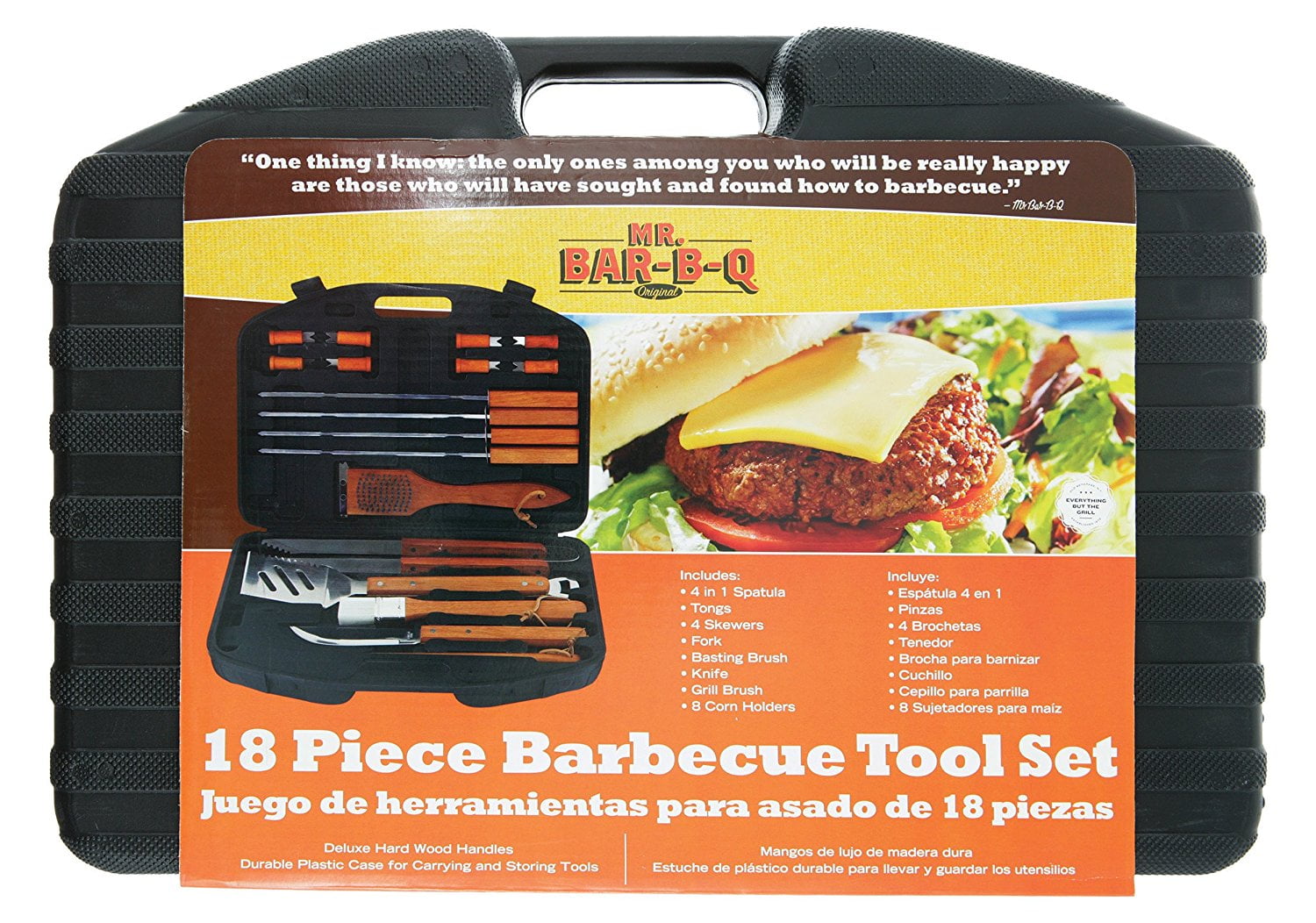 Bar-B-Q 94001X 18-Piece Stainless-Steel Barbecue Set with Storage Case Mr
