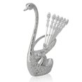 thumbnail image 1 of Coffee Spoon, Stainless Steel Serving Bar Dessert Spoon with Swan Holder Household Tableware (Silver), 1 of 6