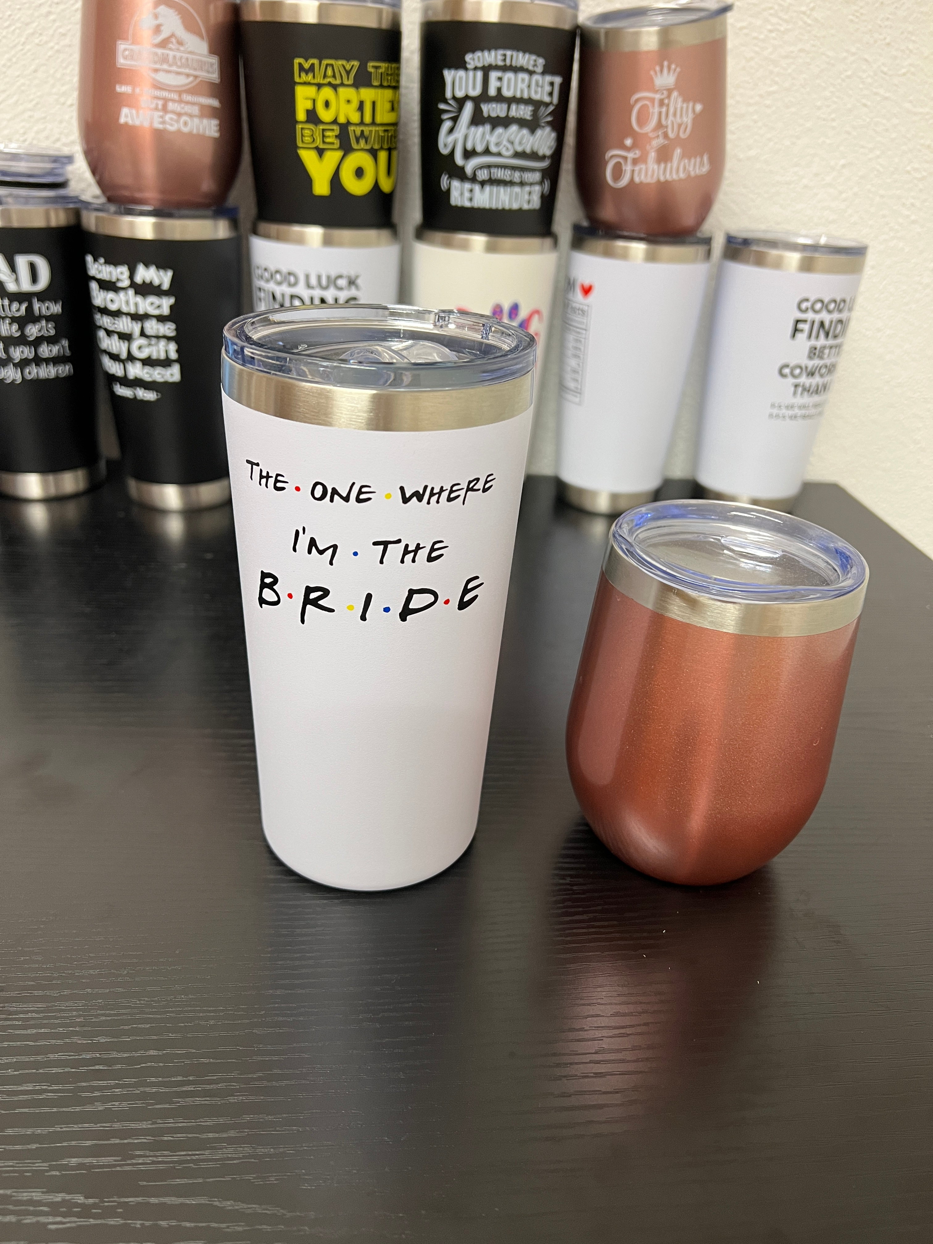 Bachelorette Gifts For Bride Bridal Shower Gift For Bride 20oz Black Skinny  Wine Tumbler Bride To Be Gifts For Her Wedding Day Engagment Gifts For Bride  From Friends Sisters Wine Cup With