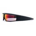 thumbnail image 6 of 80s Robotic Sci-fi Futurism Narrow Rectangle Wrap Around Plastic Sunglasses Black - Purple Mirror, 6 of 8