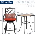 thumbnail image 2 of SOLAURA 3-Piece Outdoor Patio Swivel Bar Stool Set with Height Bar Table (Wood-Like Desktop) and Patio High Swivel Bar Stool Chairs, 2 of 8