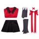 thumbnail image 3 of Disfraz de Cosplay de Vaggie de Anime, pelucas, vestido elegante, uniforme rojo, falda superior, guantes, calcetines, conjunto completo, trajes para mujer, atuendo de fiesta de Halloween, 3 of 5