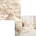thumbnail image 4 of Nayoroom 3 Pieces Beige Flower Folded Duvet Cover Boho Textured Geometric Pattern King Bedding Set with Corner Ties & Zipper Closure, 4 of 5
