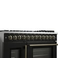 thumbnail image 3 of Forno Galiano 48-inch French Door Dual Fuel Range, Black  Antique Brass Design, 8 Sealed Burners - 107,000 BTU, Griddle, 6.58 cu.ft. Double Ovens, 3 of 5