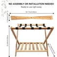 thumbnail image 6 of Luggage Rack Set of 2, Luggage Rack for Guest Room, Bedroom, Hotel - Natural Bamboo Suitcase Stand, Foldable with 2 Layers, up to 150 lbs - Fully Assembled Luggage Stand 2 Pack, 6 of 8