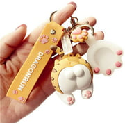 WMJJ Silicone Case for AirTag, 3D Cute Cartoon Protective Case Cover with Keychain Ring Designed, Safety Airtag
