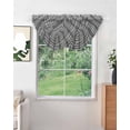thumbnail image 2 of Waterfall Valances for Windows, Geometric Lattice, Kitchen Sheer Valance Curtains, Black Grey Classic Farmhouse Plaid Rod Pocket Elegant Swag Valances for Living Room Bedroom, 47.2"x38.5", 3 Panel, 2 of 8