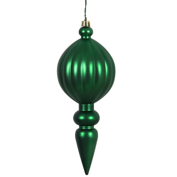 6ct Emerald Green Matte Finial Drop, UV Resistant, Shatterproof