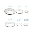 thumbnail image 4 of Rondelles Plates 1/4 Pouces USS en Acier Inoxydable 304 (Lot de 100) - Durables, Résistantes à la Rouille, Robustes, Matériel Essentiel pour Projets de Construction et Bricolage, 4 of 5
