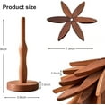 thumbnail image 3 of Christmas Tree,Tree Trivet Set,Natural Tree Trivet Set,Walnut Wood Tree Trivet Set, Natural Tree Trivet Set - 4 Wooden Trivets & 1 Stand Like a Christmas, Foldable Kitchen Wooden, 3 of 7