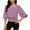 Purple, variant on 3/4 Length Sleeve Womens Tops Work Blouses Dressy Casual Elastic Waist Babydoll Blouses with Smocked Cuffs